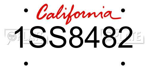 1SS8482 California License Plate