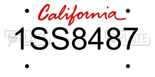 1SS8487 California License Plate