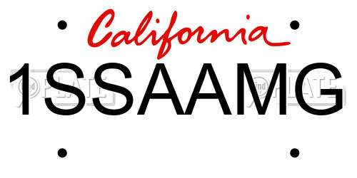 1SSAAMG California License Plate