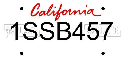 1SSB457 California License Plate