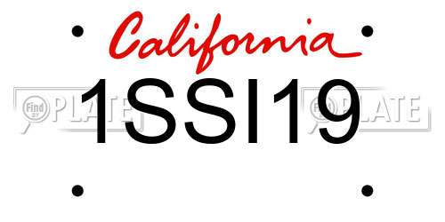 1SSI19 California License Plate