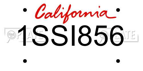 1SSI856 California License Plate