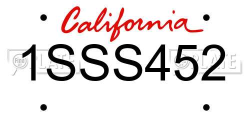 1SSS452 California License Plate