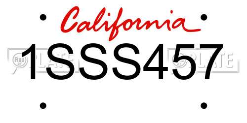 1SSS457 California License Plate