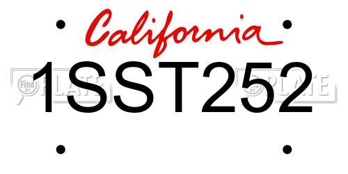 1SST252 California License Plate
