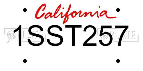 1SST257 California License Plate