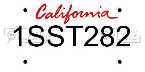 1SST282 California License Plate