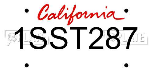 1SST287 California License Plate