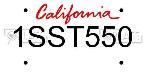 1SST550 California License Plate