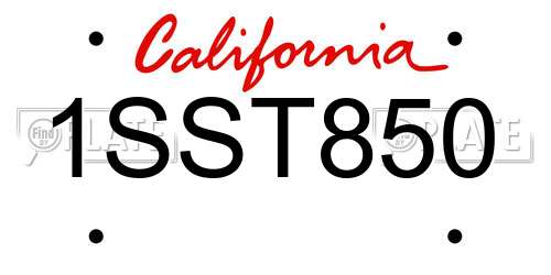 1SST850 California License Plate