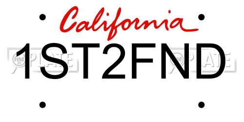 1ST2FND California License Plate