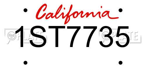 1ST7735 California License Plate