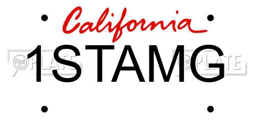 1STAMG California License Plate