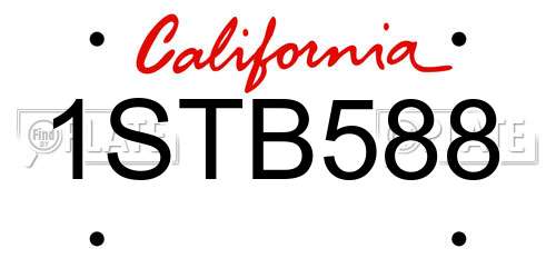 1STB588 California License Plate