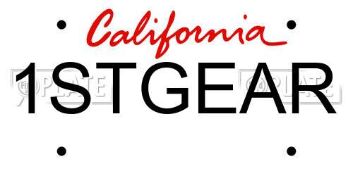 1STGEAR California License Plate