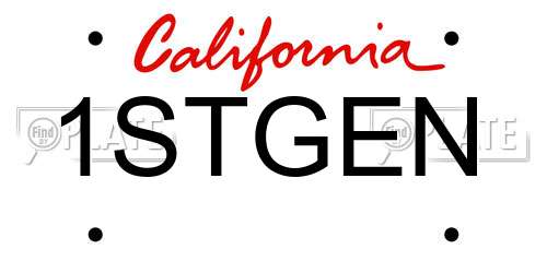 1STGEN California License Plate