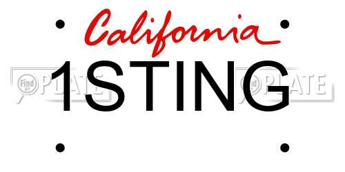 1STING California License Plate