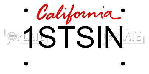 1STSIN California License Plate