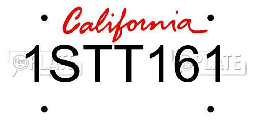 1STT161 California License Plate