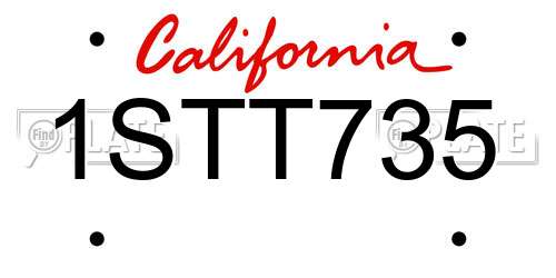 1STT735 California License Plate