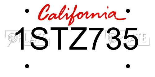1STZ735 California License Plate