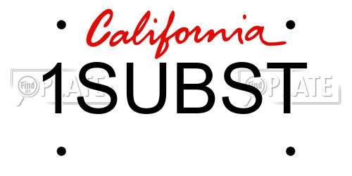 1SUBST California License Plate
