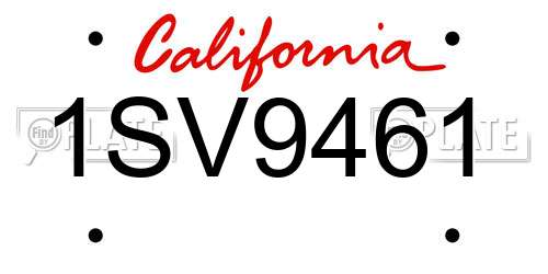 1SV9461 California License Plate
