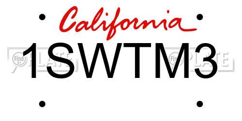 1SWTM3 California License Plate
