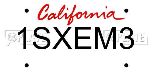 1SXEM3 California License Plate
