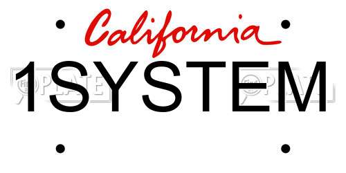 1SYSTEM California License Plate
