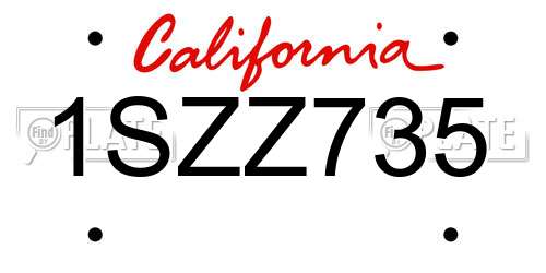 1SZZ735 California License Plate