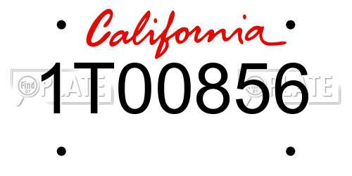 1T00856 California License Plate