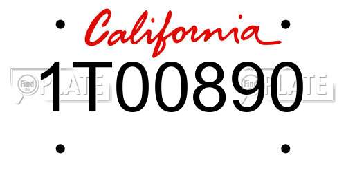 1T00890 California License Plate