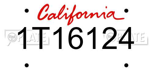 1T16124 California License Plate