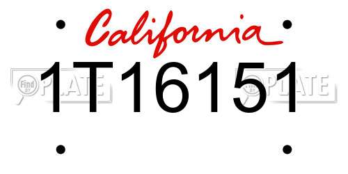 1T16151 California License Plate