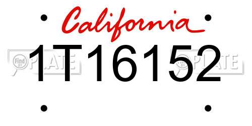 1T16152 California License Plate