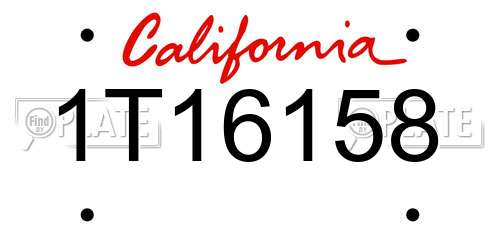 1T16158 California License Plate