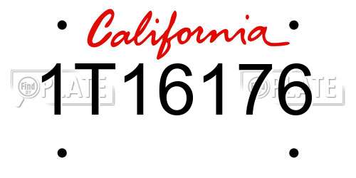 1T16176 California License Plate