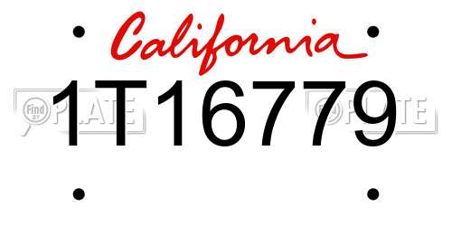 1T16779 California License Plate