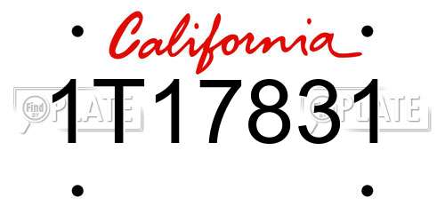 1T17831 California License Plate