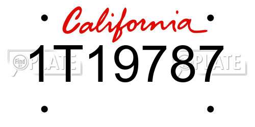 1T19787 California License Plate
