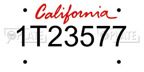 1T23577 California License Plate