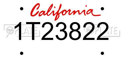 1T23822 California License Plate