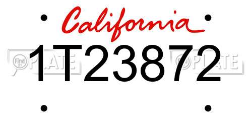 1T23872 California License Plate