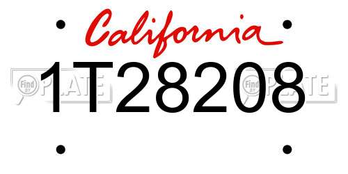 1T28208 California License Plate
