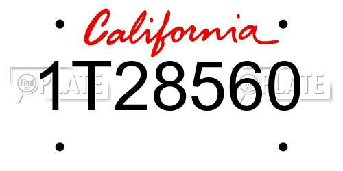 1T28560 California License Plate
