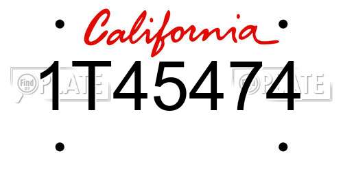 1T45474 California License Plate