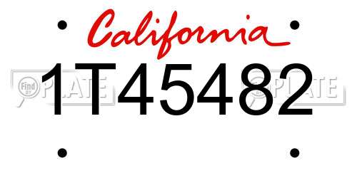 1T45482 California License Plate