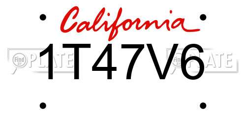 1T47V6 California License Plate
