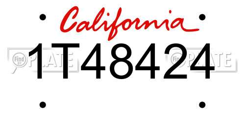 1T48424 California License Plate